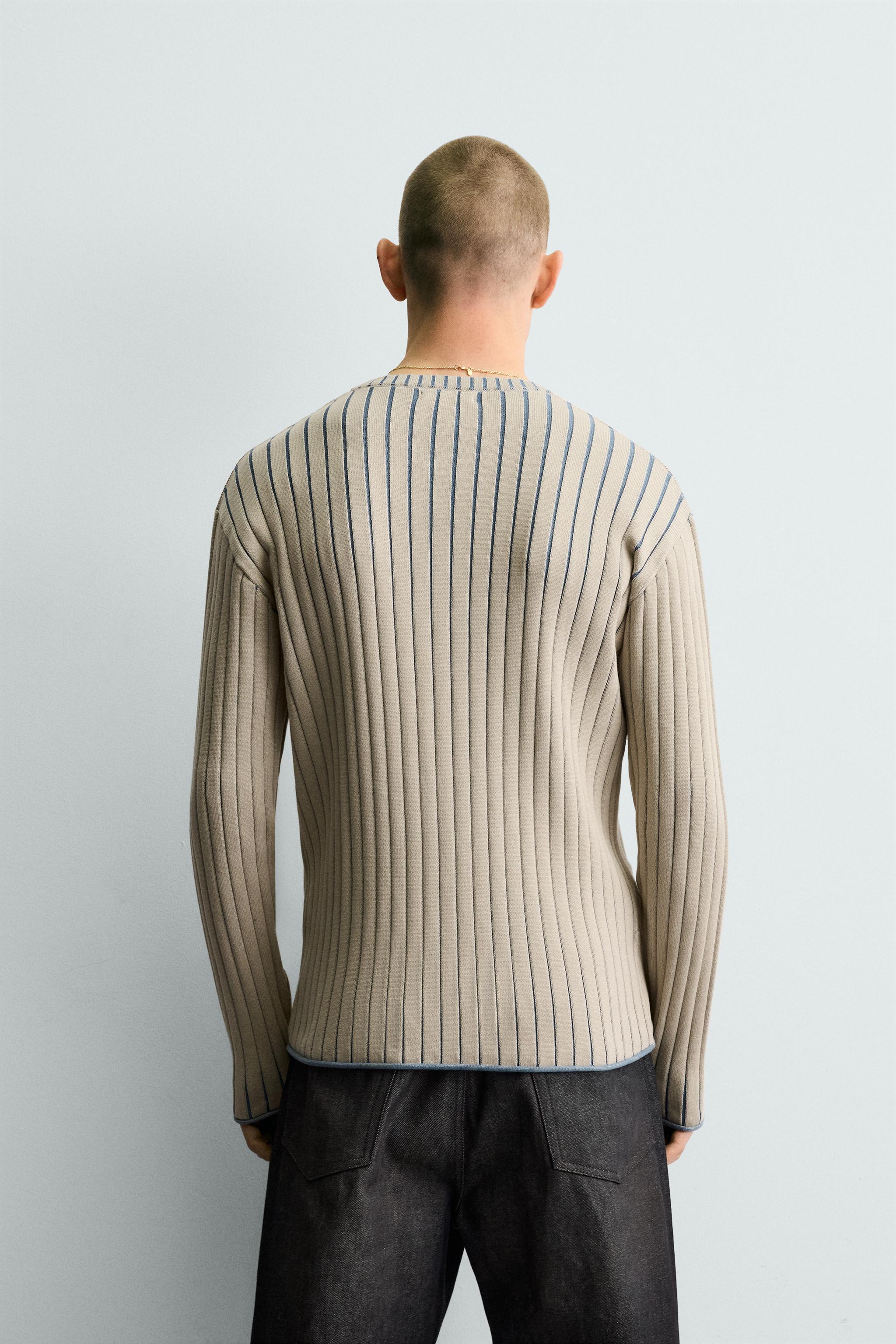 PRINTED TEXT RIBBED JUMPER